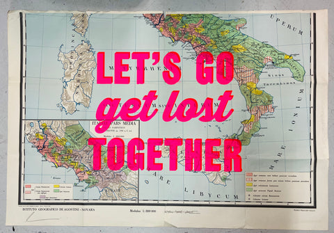 Let's Go Get Lost Together Maps - Pink