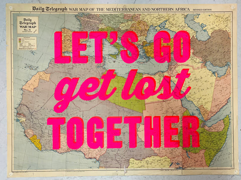 Let's Go Get Lost Together Maps - Pink