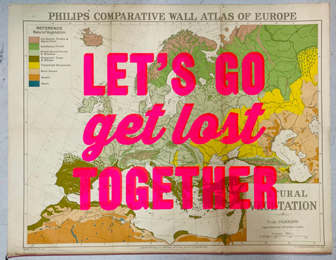 Let's Go Get Lost Together Maps - Pink
