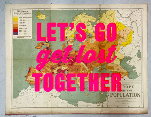 Let's Go Get Lost Together Maps - Pink