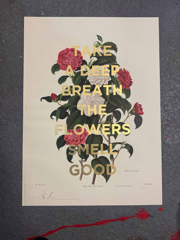 TAKE A DEEP BREATH THE FLOWERS SMELL GREAT